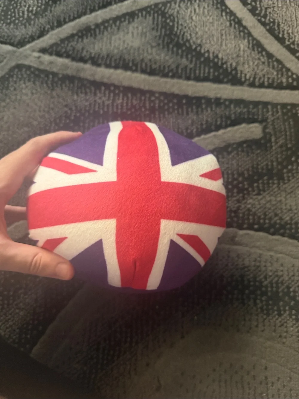 Union Jack Plush Ball Toy for Kids - Red & Purple
